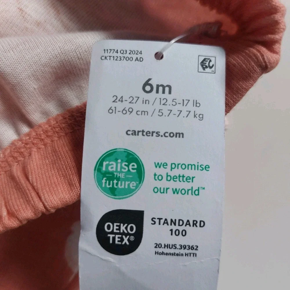 Carter's Pants Pink With Flowers & Ruffled 2 piece‎ 6 Months